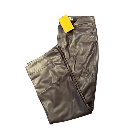 M.M. Lafleur The Archie Pant Vegan Leather Brown Size 6 - Picture 3 of 5